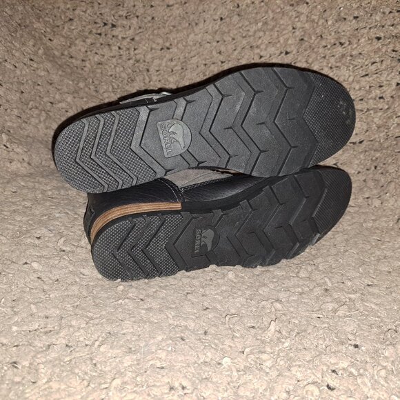 SOREL-Major Moto Boot-#NL2308-089-Black Leather/Gray Suede-Sz 8-NWOB - Picture 7 of 7